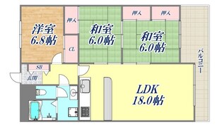 シャンボール芦屋川A棟の物件間取画像